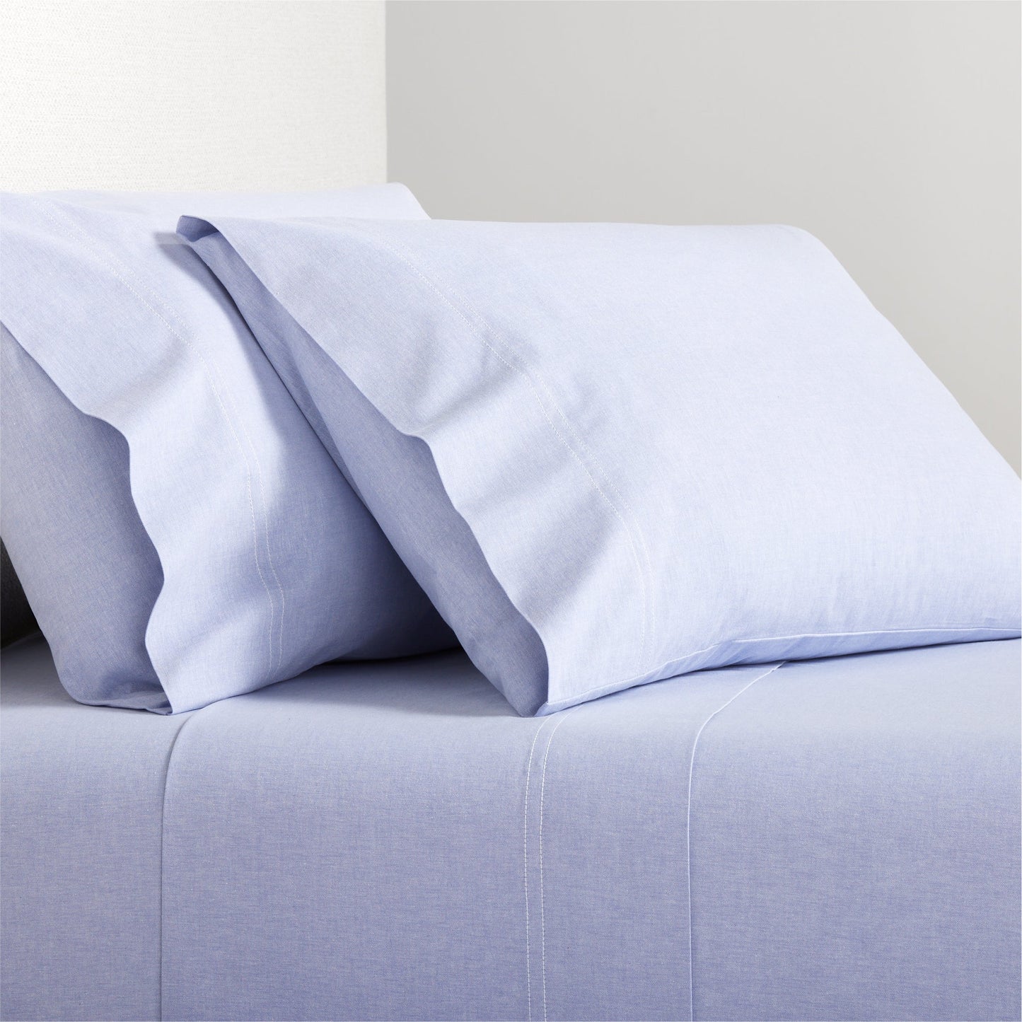 Blue Oxford Cloth Pillowcases, set of 2
