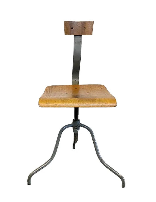 old fashioned wood metal chair swivel antique