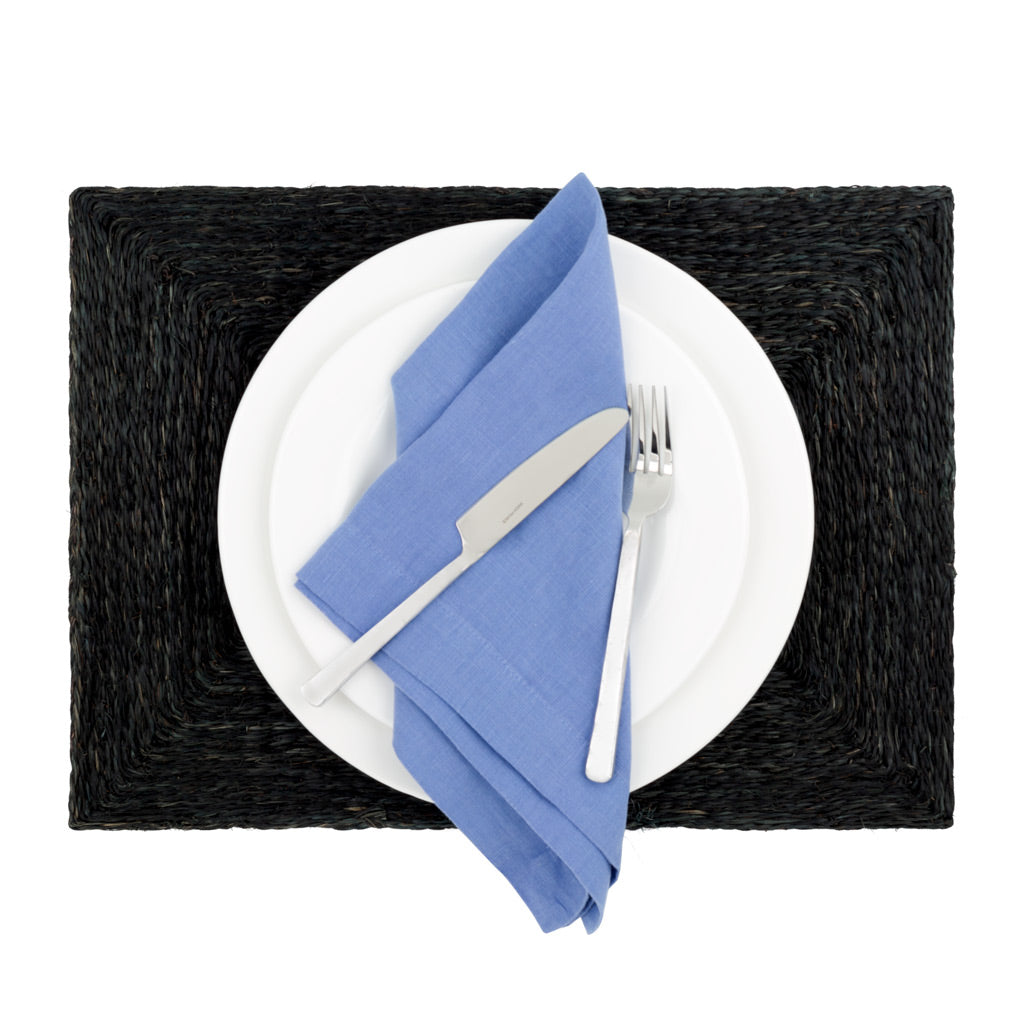 chunky woven rectangular placemat black
