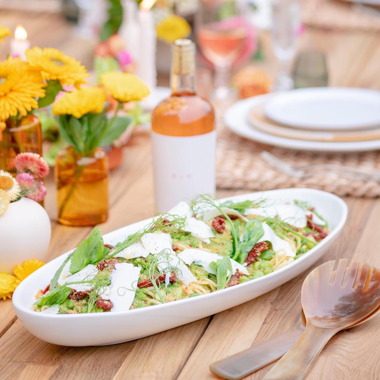 Light Horn Salad Server Set