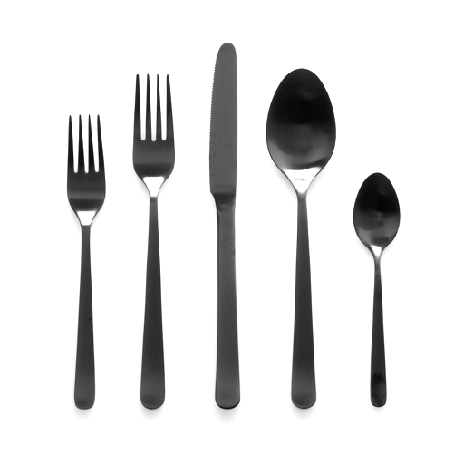 Oslo Matte Black 5 Pc Place Setting