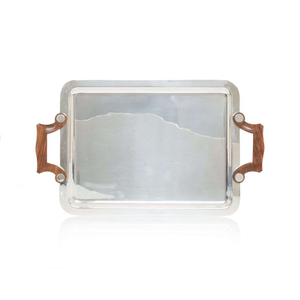 Antique Tray with Wood Handles