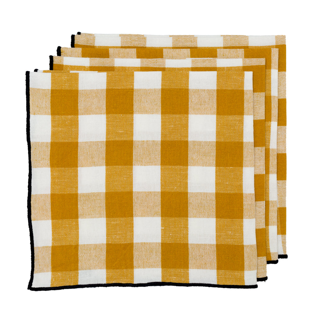 Paris Check Napkin Gold