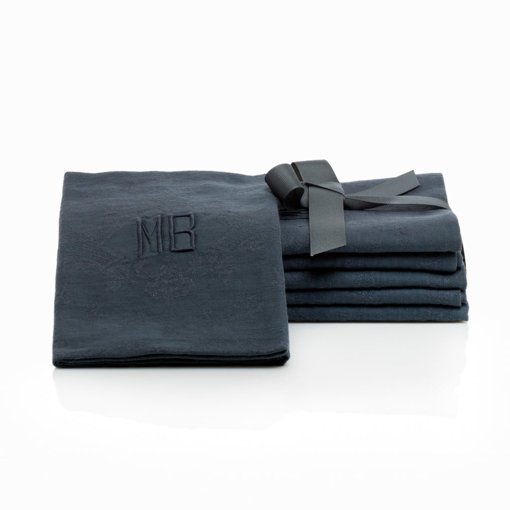 Graphite Grey - Antique French Napkins, Set of 12