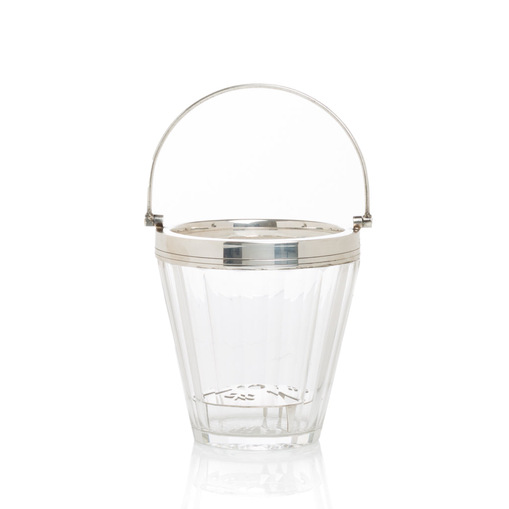 Silverplate and Glass Ice Bucket