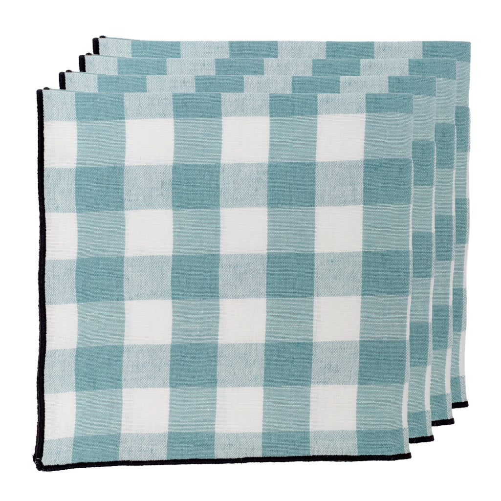 Paris Check Napkin Aqua