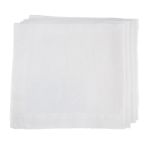 HG White Hand-dyed Linen Napkin, 22"