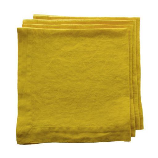 HG Goldenrod Hand-dyed Linen Napkin, 22"