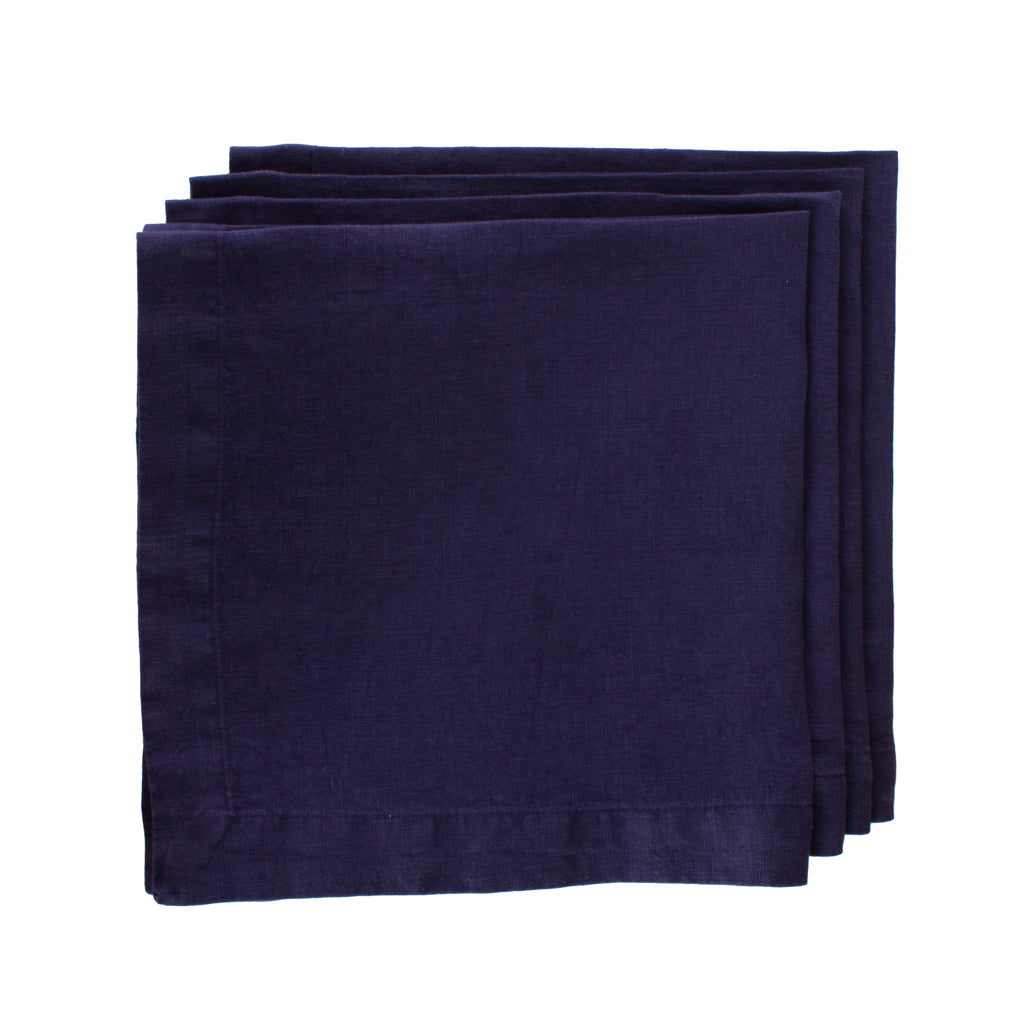 HG Eggplant Hand-dyed Linen Napkin, 22"