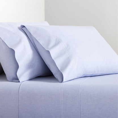 Blue Oxford Cloth Pillowcases, set of 2