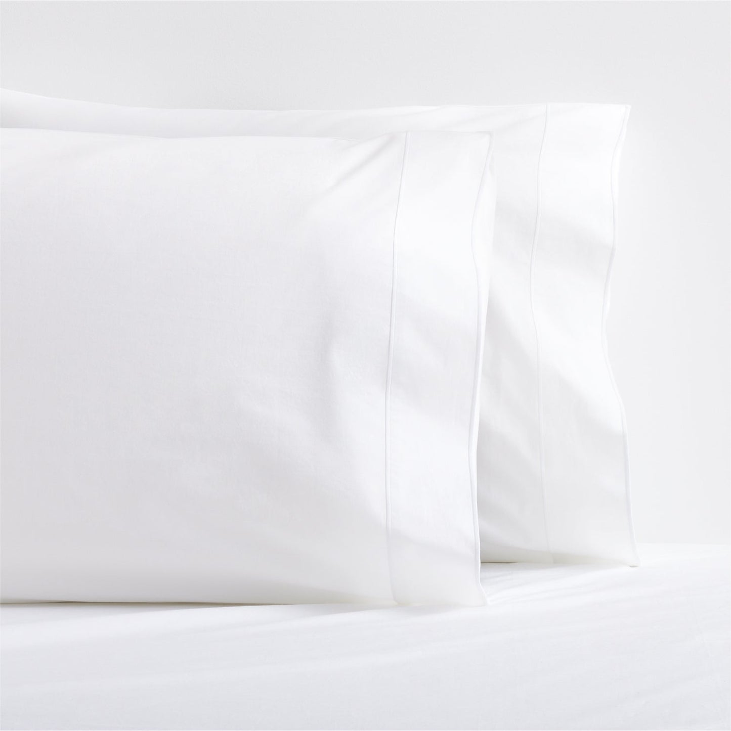 White Satin Stitch Percale Pillowcases, set of 2