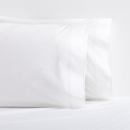 White Satin Stitch Percale Pillowcases, set of 2