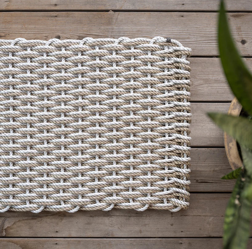 Fog Grey and Sand Rope Doormat