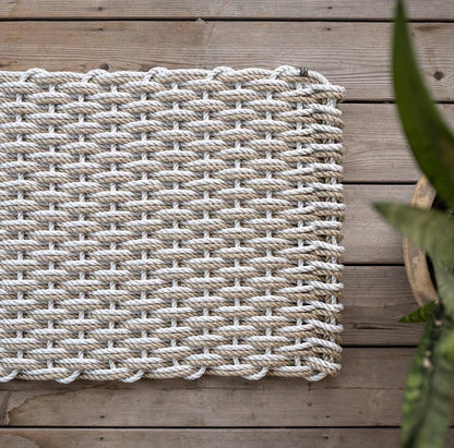 Fog Grey and Sand Rope Doormat