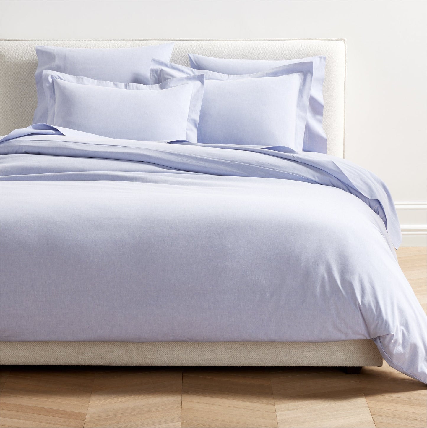Blue Oxford Cloth Pillow Shams, set of 2