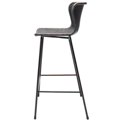 woven all black bar stool 