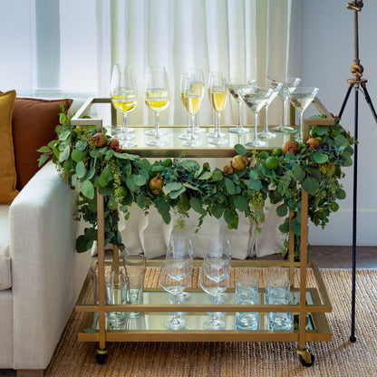 stylish gold and glass bar cart