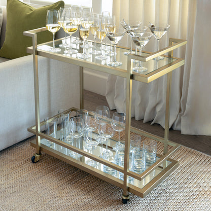 Brentwood Antique Brass Bar Cart