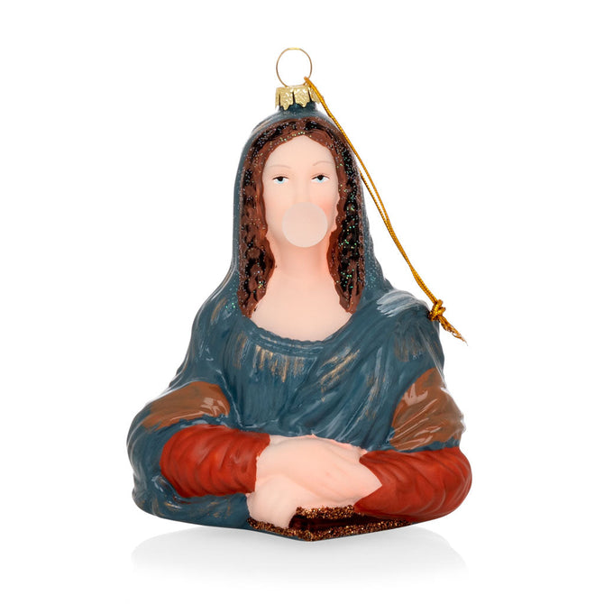 Mona Lisa with Bubble Gum Christmas Ornament
