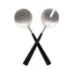 Oversized Silver and Black Mango Wood Serving Set