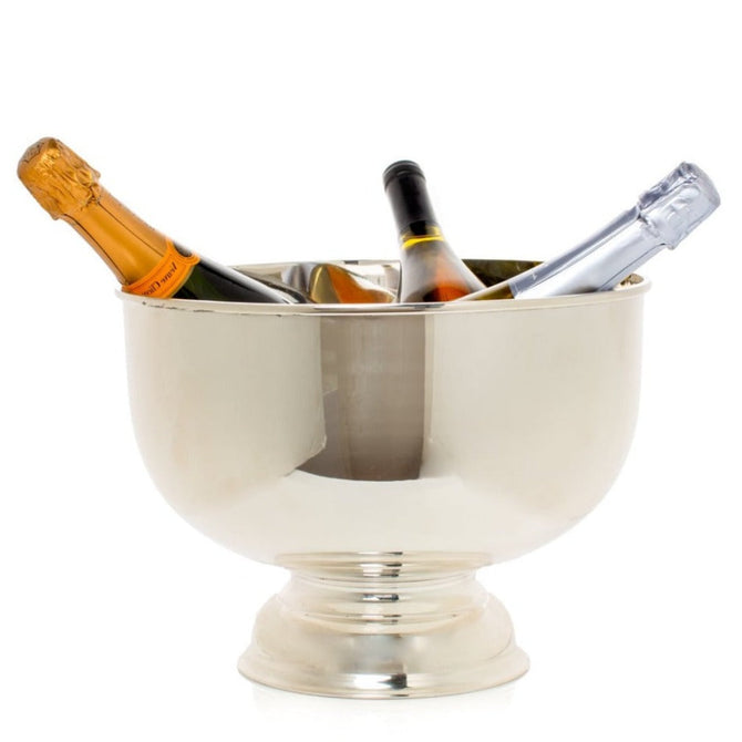 three bottle hotel silver footed punch bowl 