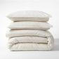 khaki stripe cotton-chambray duvet cover  and shams