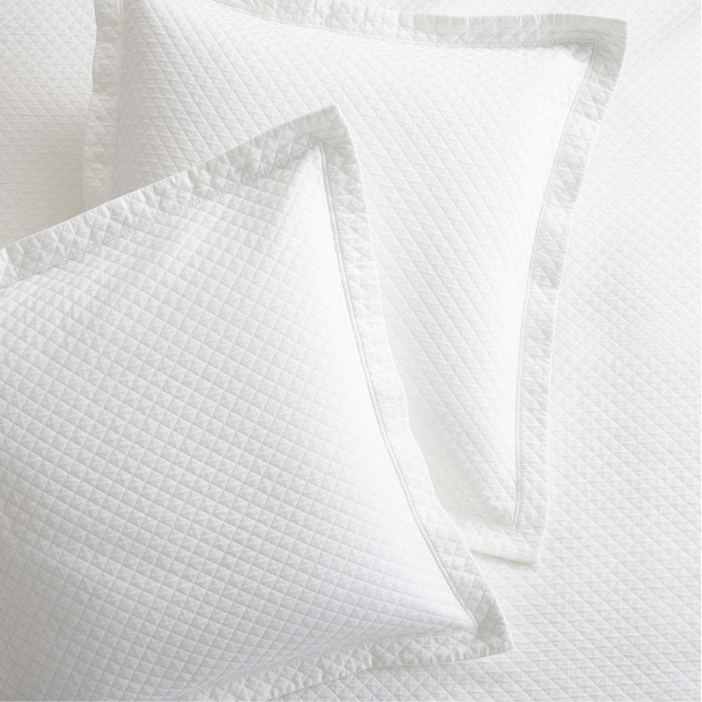 Diamond Matelasse shams white cotton