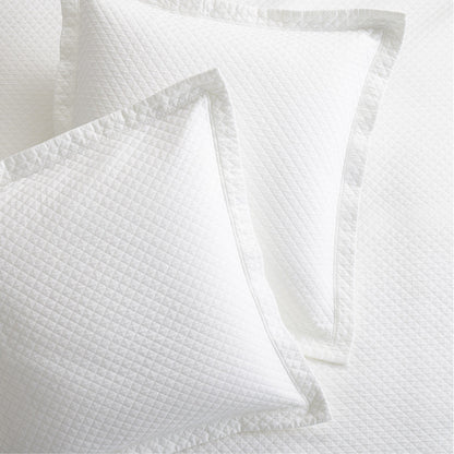 Diamond Matelasse shams white cotton