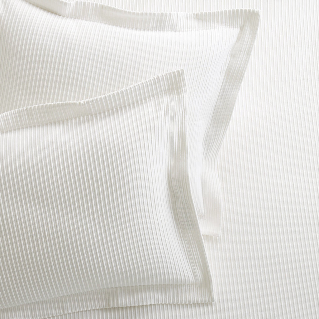 ribbed white cotton textured shams