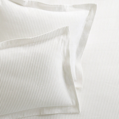 ribbed white cotton textured shams