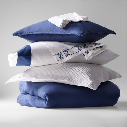 Navy Blue Washed Linen Pillow Shams, set of 2