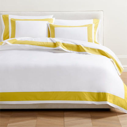 Yellow Wide-Band Percale Sheet Set