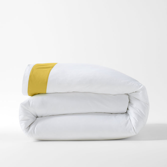 Yellow Wide-Band Percale Duvet Cover