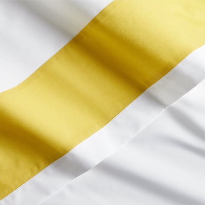 Yellow Wide-Band Percale Duvet Cover