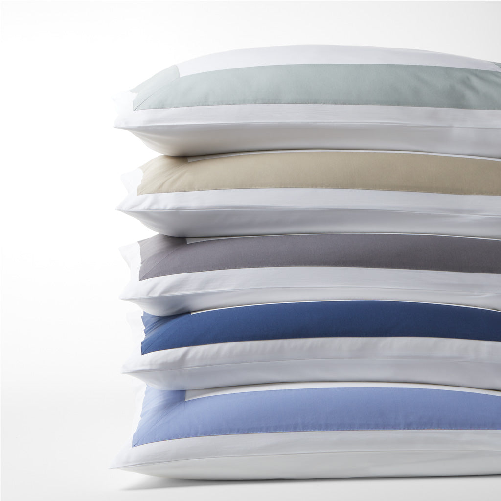 wide-band percale pullow shams set of 2 with color
