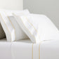Yellow Border Satin Stitch Percale Sheet Set