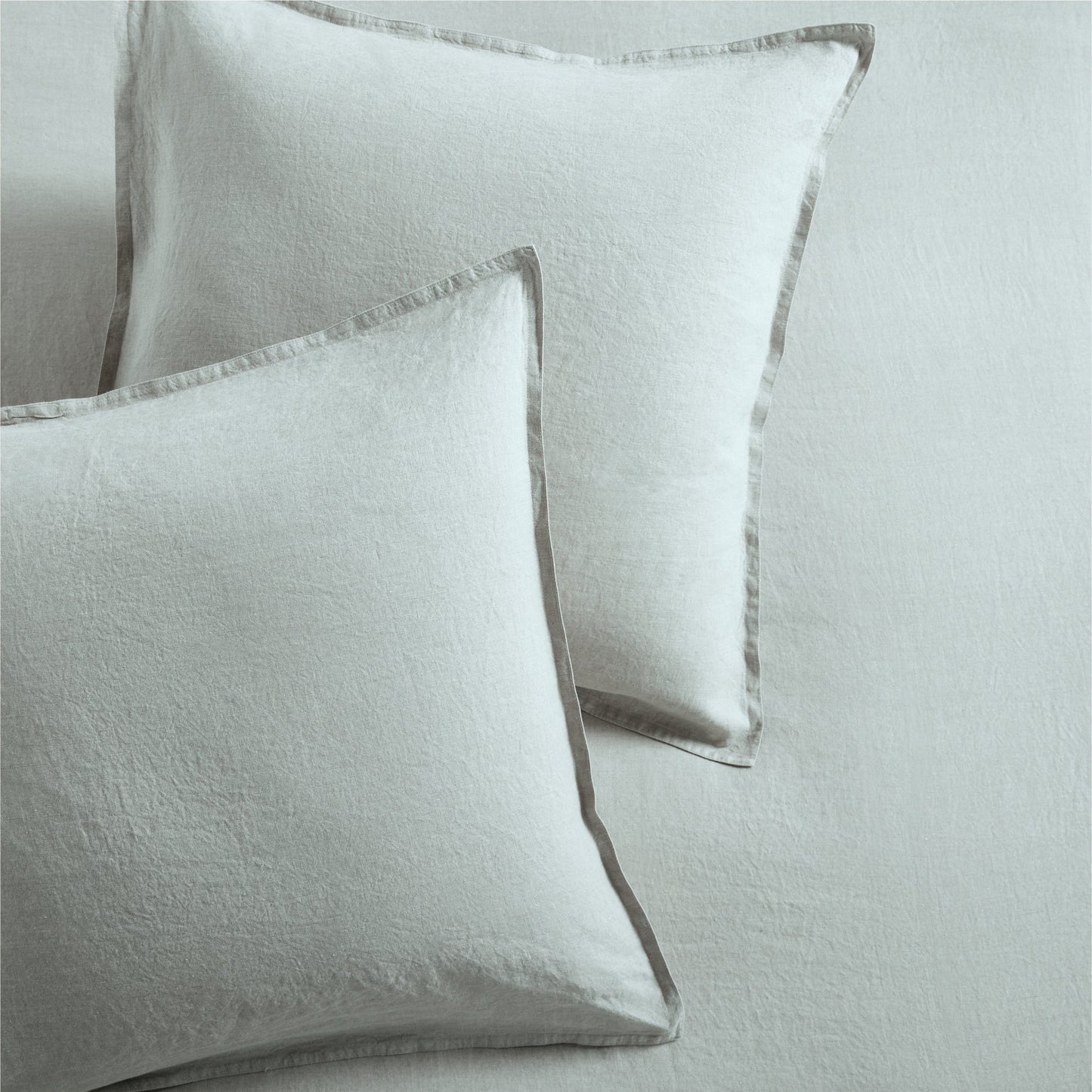 Sage Green Washed Linen Pillow Shams, set of 2