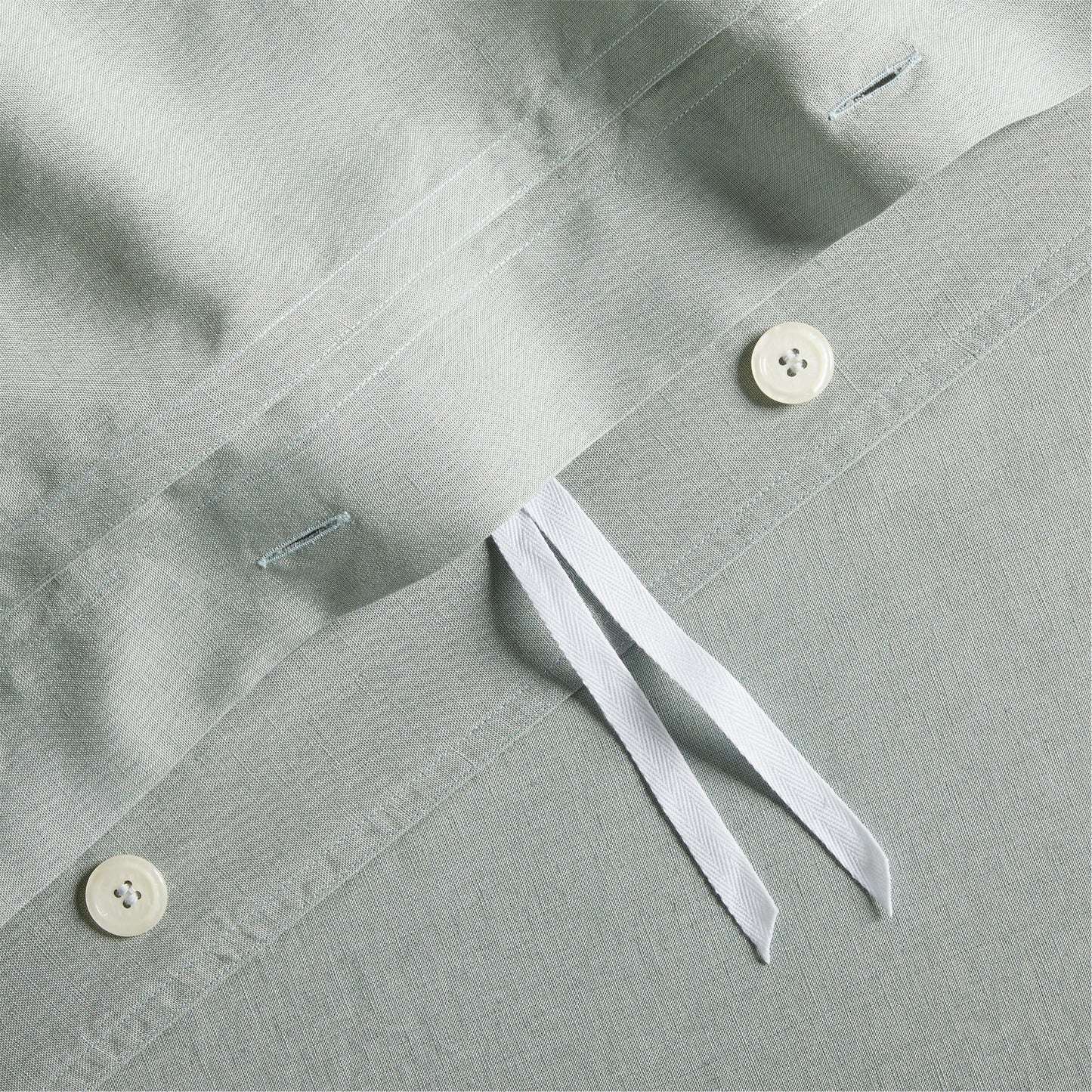 Sage Green Washed Linen Duvet Cover