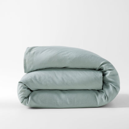 Sage Green Washed Linen Duvet Cover