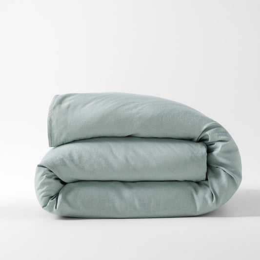 Sage Green Washed Linen Duvet Cover