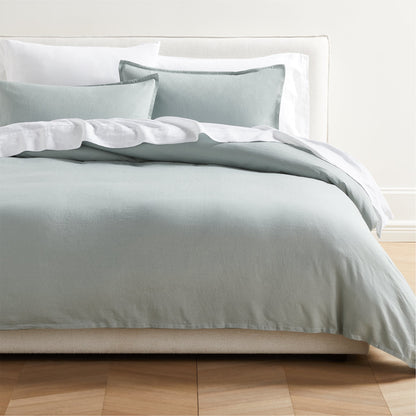 Sage Green Washed Linen Duvet Cover