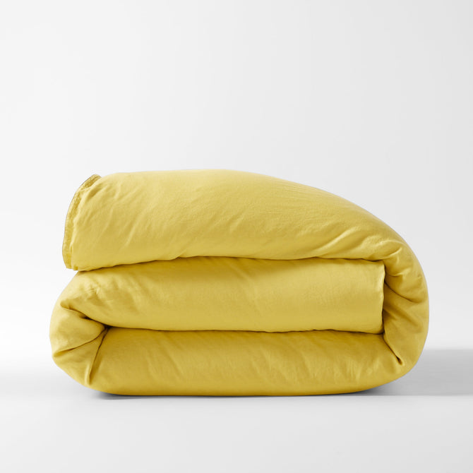 yellow linen duvet cover