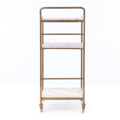 Three marble shelves with brass hardware