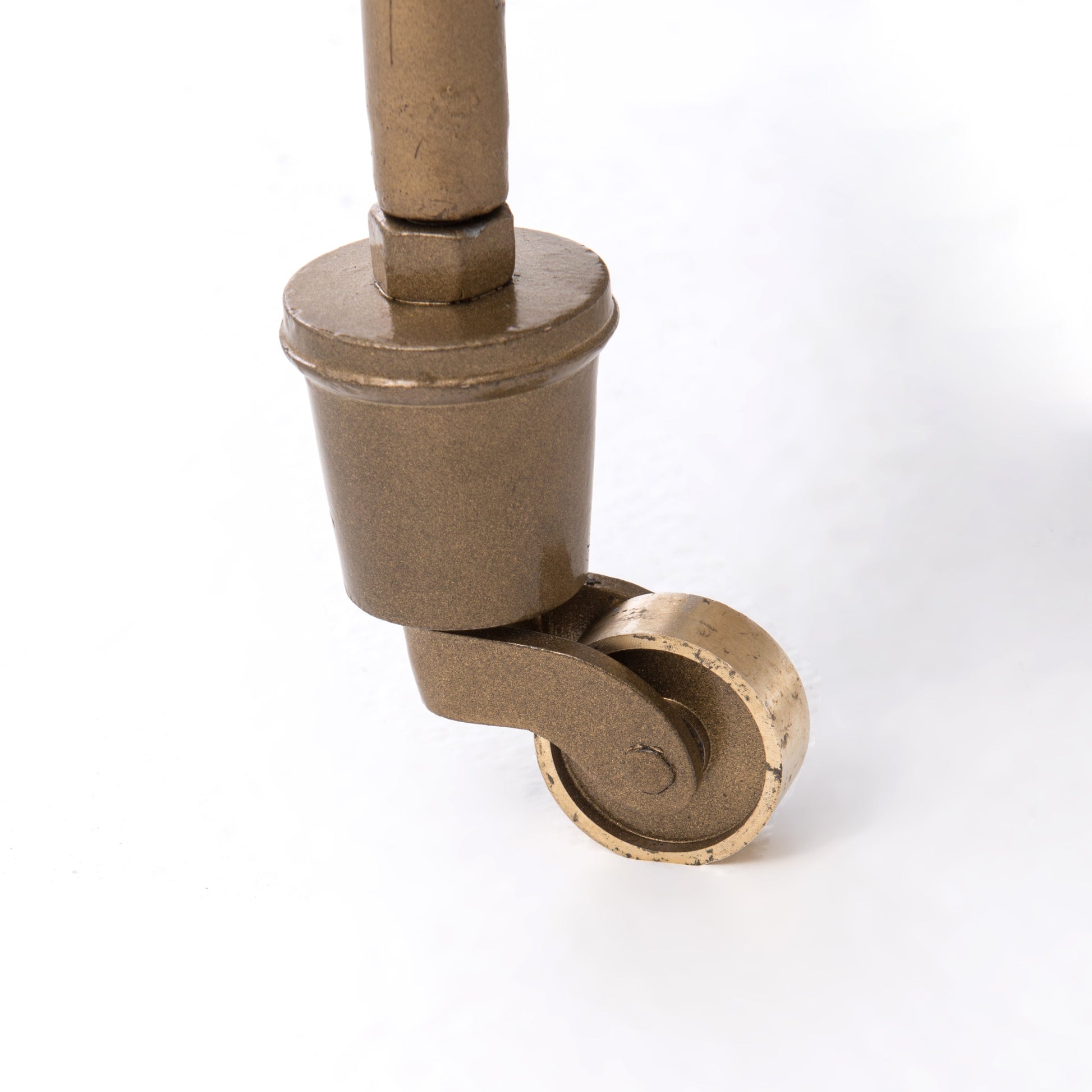 brass wheeled bar cart