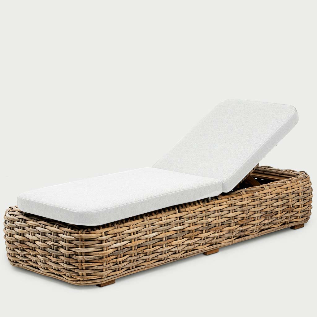 Natural wood sun lounger