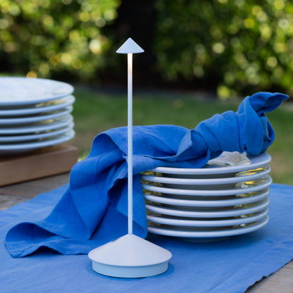 12 hour white dining table rechargeable lamp 