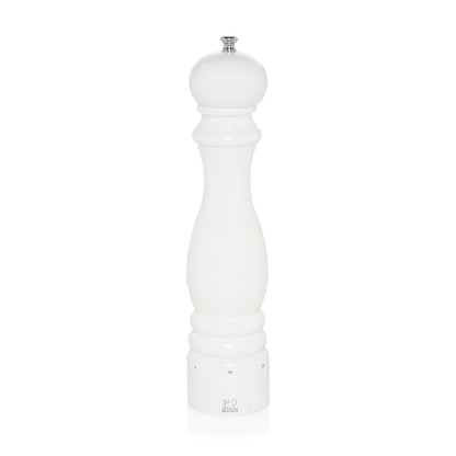 white lacquer pepper mill 12"