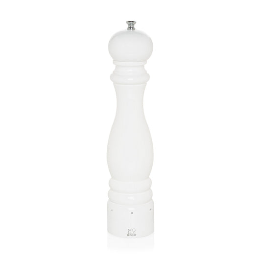 white lacquer pepper mill 12"