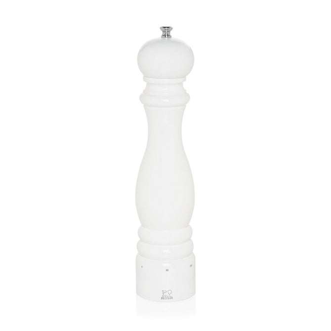 white lacquer pepper mill 12"