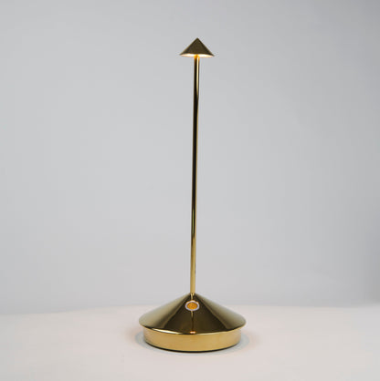 Pina Pro Glossy Gold Indoor/Outdoor Rechargeable LED Lamp